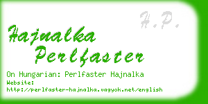 hajnalka perlfaster business card